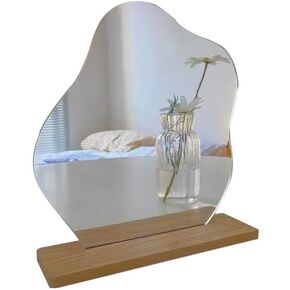 Allpdesky Aesthetic Room Decor Desk Mirror, Decorative Locker Mirror, Cute Room Decor Aesthetic Table Frameless Mirror, Asymmetrical Cloud Mirror