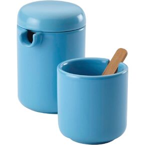 BonJour Ceramic Coffee and Tea Sugar and Creamer Set, Matte White, 2 Piece