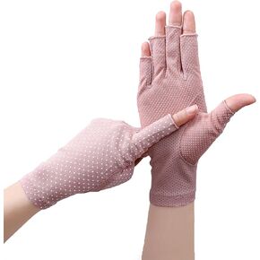 Mawjom Women-UV-Protection-Fingerless-Non-Slip-Gloves Touchscreen-Sunblock Gloves for Women Summer Outdoor Driving