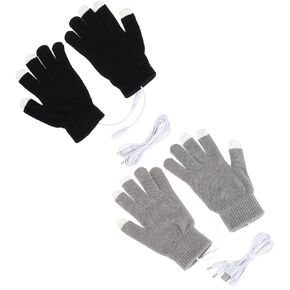 Kisangel 2 Pairs USB Heated Gloves Heated Work Gloves Electric Heated Gloves Winter Mitts Heating Mitts Heated Gloves Hand Warmer Ski Gloves Electric Gloves Miss Nitrylon Electric Heating