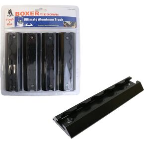 Boxer Aluminum L-Track Ultimate Wide Tracks, 4-Pk, 6" x 1.75" Tracks 2,200lbs Breaking Strength, Black