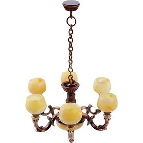 1:12 Dollhouse Ceiling Lamp Model, Miniature Chandelier Lamp, Mini Ceiling Lamp for Dollhouse (Bronze), Small