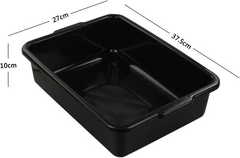 8 Liters Plastic Commercial Bus Tub Set of 4, Black Rectangle Plastic Dish Pans in Saudi Arabia