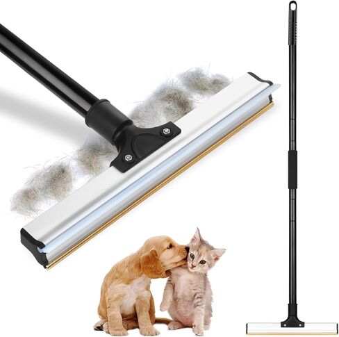 Adjustable Handle Pet Hair Remover Long Handle Carpet Rake Reusable Pet Hair Removal Broom Cleaner Tool Wet Dry 2 in 1 Design Suitable for Carpets Car Mats and Smooth Floors Tiles Glass in Kuwait