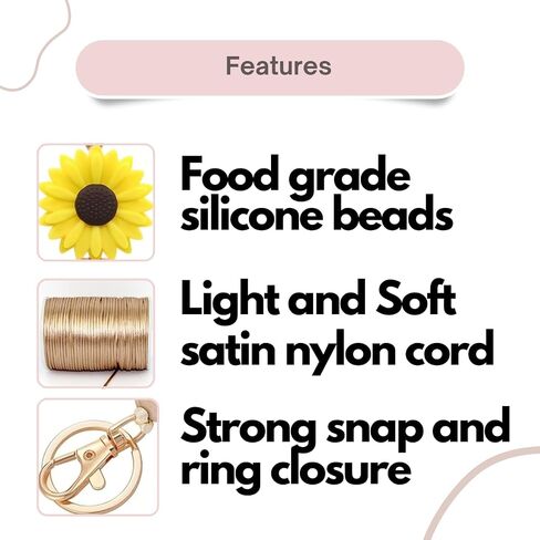 شارة تعريف وحامل مفاتيح من MyfavoriteK Flower Teacher Lanyards، حبل خرز سيليكون لطيف للنساء والطلاب العاملين في التمريض (وردي) in Kuwait