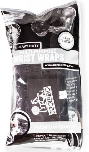 Nordic Lifting Wrist Wraps (30") Super Heavy Duty - The Best Support - Multi-Purpose Design 1 Year Warranty in Saudi Arabia