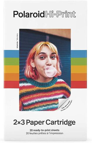 Polaroid Hi-Print 2x3 Pocket Photo Printer + Polaroid 2" x 3" Hi-Print Cartridge - 2 Pack (40 Sheets) in Saudi Arabia