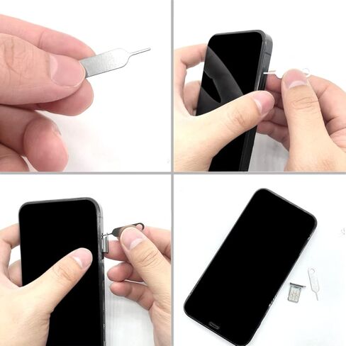 Replacement Sim Card Slot Tray Holder Compatible with iPhone 12 Pro / 12 Pro Max, 1 Metal SIM Card Tray Holder with Waterproof Rubber Gasket Ring, 1 Open Eject Pin and 1 Needle Opener Ejector, Black in Saudi Arabia