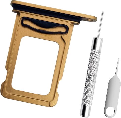 Replacement Sim Card Slot Tray Holder Compatible with iPhone 12 Pro / 12 Pro Max, 1 Metal SIM Card Tray Holder with Waterproof Rubber Gasket Ring, 1 Open Eject Pin and 1 Needle Opener Ejector, Black in Saudi Arabia