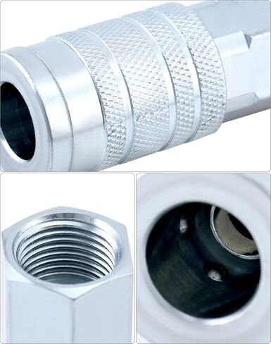 QWORK High-Flow G-Style 5-Piece Coupler and Plug Kit with Air Hose Reducer Bushing Set - 1/2" NPT, 99 SCFM, 300 PSI - Ideal for Pneumatic Applications in Automotive and Industrial Settings in Saudi Arabia