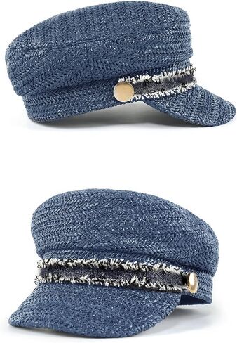 Women Straw Hat Beach Sun Visor Octagonal Cap Newsboy Cap Baseball Cap Berets Vintage Navy Hat in Saudi Arabia