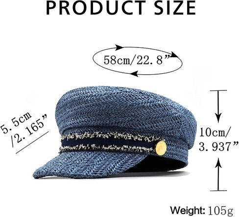 Women Straw Hat Beach Sun Visor Octagonal Cap Newsboy Cap Baseball Cap Berets Vintage Navy Hat in Saudi Arabia