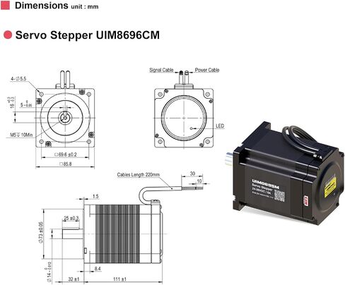 UIROBOT Nema 34 86mm Stepper Motor, Integrated Servo Stepper Smart Motor with Encoder, Driver & Motion Controller, 2000RPM 2-8A 24-36VDC in Saudi Arabia