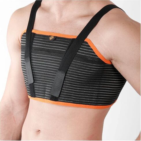 Armor Adult Unisex Chest Support Brace to Stabilize the Thorax after Open Heart Surgery, Thoracic Procedure, or Fractures of the Sternum or Rib Cage, Black Color, Size Small, for Men and Women in Saudi Arabia