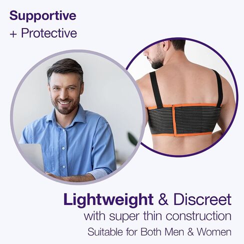 Armor Adult Unisex Chest Support Brace to Stabilize the Thorax after Open Heart Surgery, Thoracic Procedure, or Fractures of the Sternum or Rib Cage, Black Color, Size Small, for Men and Women in Saudi Arabia