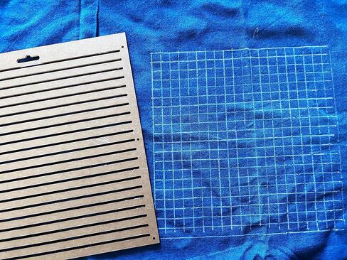 استنسل THEALESE Sashiko من الأكريليك - نمط تطريز Sashiko - استنسل اللحف | خط في 1 سم in Kuwait