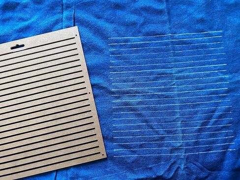 استنسل THEALESE Sashiko من الأكريليك - نمط تطريز Sashiko - استنسل اللحف | خط في 1 سم in Kuwait