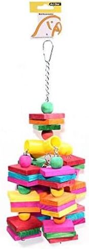 Keersi Large Parrot Chew Toy for Bird Macaw African Greys Cockatoo Eclectus Budgies Parakeet Cockatiel Conure Lovebirds Cage Wood Toy in Kuwait