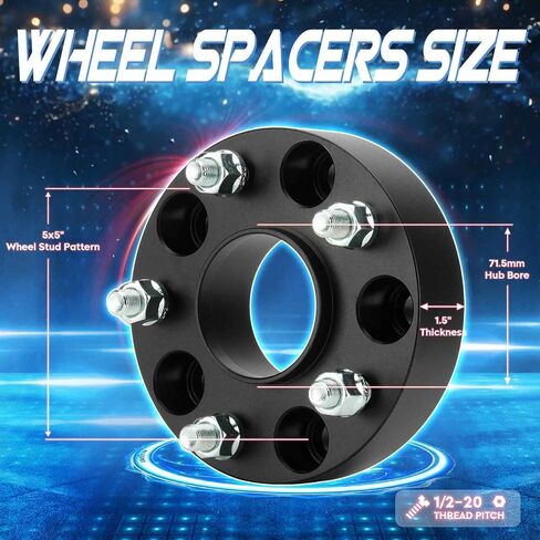 TadaMark 5x5 Hubcentric Wheel Spacers 2in 5x127 Wheel Adapters Forged 5 Lugs fit for Jeep Commander 2006-2010 Grand Cherokee 1999-2010 Wrangler 2007-2018 71.5mm Bore with 1/2-20 Studs 4pcs in Saudi Arabia