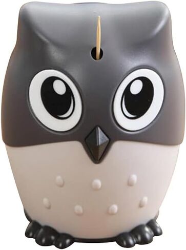 Pop-Up Toothpick Holder Automatic Toothpick Dispenser Cute Owl Design Toothpick Holder Funny for Table, Restaurant, Kitchen and Party (Dark Brown) in Saudi Arabia