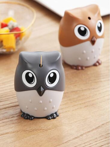 Pop-Up Toothpick Holder Automatic Toothpick Dispenser Cute Owl Design Toothpick Holder Funny for Table, Restaurant, Kitchen and Party (Dark Brown) in Saudi Arabia