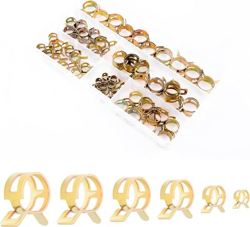 Spring Hose Clamp Assortment Kit,6 Size Spring Clamps for Fastening Vacuum Line,Silicone Tubing,Hose Pipe & Fuel Line Clamp,Universal Small Hose Clamps For Car Truck SUV(60PCS) in Saudi Arabia