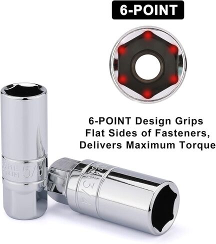 مجموعة Mayouko 5 قطع 3/8 بوصة محرك اعة التوصيل، متري&SAE، CR-V، 5/8 بوصة، 3/4 بوصة، 13/16 بوصة، 14 مم، 18 مم in Kuwait