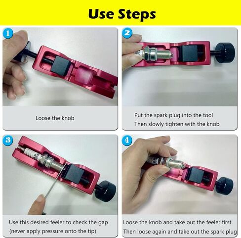 أداة Bentolin Universal Spark Plug Gap مع مقياس ملمس متوافق مع معظم شمعات الإشعال 10 مم 12 مم 14 مم 16 مم (أحمر) in Kuwait
