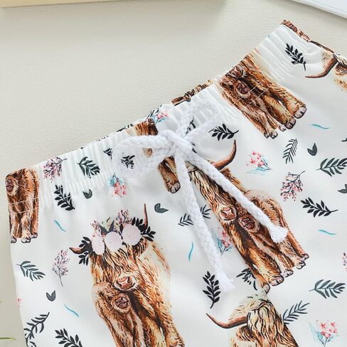 Licupiee شورت غربي للأطفال الصغار من Licupiee، ملابس شاطئ صيفية مطبوعة على شكل بقرة، ملابس سباحة على الشاطئ، شورتات سباحة (بقرة، 2-3 سنوات) in Kuwait