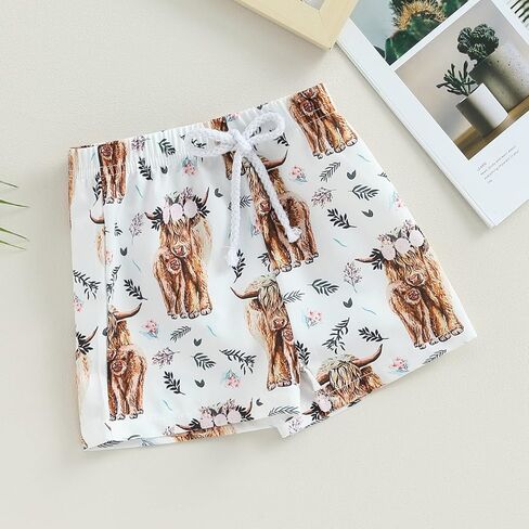 Licupiee شورت غربي للأطفال الصغار من Licupiee، ملابس شاطئ صيفية مطبوعة على شكل بقرة، ملابس سباحة على الشاطئ، شورتات سباحة (بقرة، 2-3 سنوات) in Kuwait