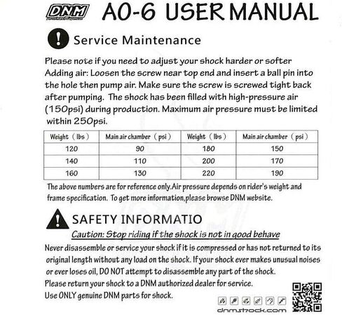 DNM AO-6 نموذج جديد دراجة هوائية جبلية صدمة خلفية هوائية 150 × 31 ملم، ST2104 in Kuwait