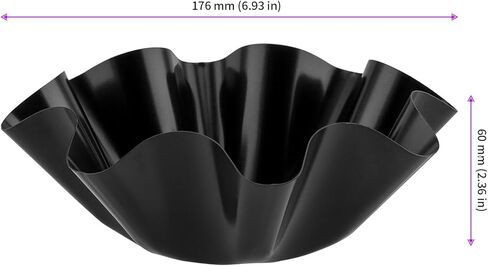 JEUIHAU 4 قطع 7 بوصة صانع وعاء التورتيلا، 8 بتلات على شكل قالب سلطة تاكو، مقالي تورتيلا شل المقالي تاكو شل صانع لأوعية التاكو، السلطات، الانخفاضات، أسود in Kuwait