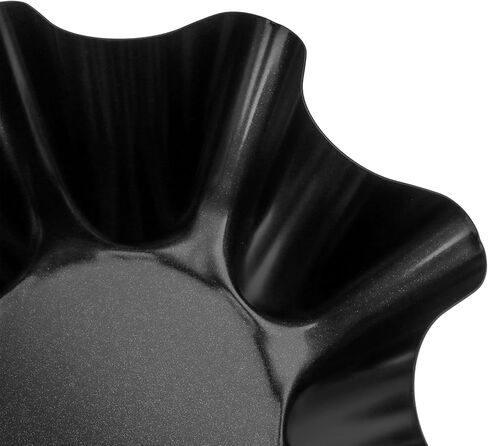 JEUIHAU 4 قطع 7 بوصة صانع وعاء التورتيلا، 8 بتلات على شكل قالب سلطة تاكو، مقالي تورتيلا شل المقالي تاكو شل صانع لأوعية التاكو، السلطات، الانخفاضات، أسود in Kuwait