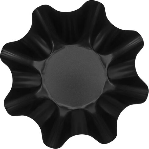 JEUIHAU 4 قطع 7 بوصة صانع وعاء التورتيلا، 8 بتلات على شكل قالب سلطة تاكو، مقالي تورتيلا شل المقالي تاكو شل صانع لأوعية التاكو، السلطات، الانخفاضات، أسود in Kuwait