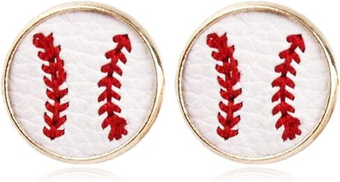 Baseball Earrings for Women Leather Softball Stud Earring Baseball Jewelry Fashion Ball Earrings for Sport Ball Fans or Player in Kuwait
