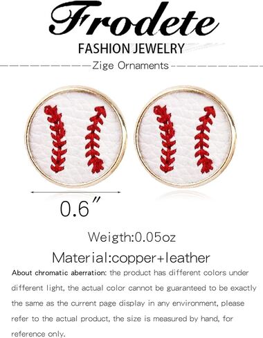 Baseball Earrings for Women Leather Softball Stud Earring Baseball Jewelry Fashion Ball Earrings for Sport Ball Fans or Player in Kuwait