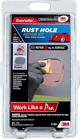طقم إصلاح ثقب الصدأ بوندو 3M، قابل للطلاء، دائم، غير قابل للانكماش، مجموعة واحدة (31591) in Kuwait