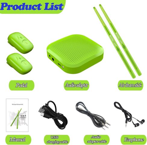 مجموعة طبلة الواقع الافتراضي، مجموعة طبلة كهربائية للأطفال والمراهقين والبالغين، مجموعة طبلة إلكترونية محمولة أجزاء طبلة تدعم MIDI، هدية رائعة لعيد الميلاد in Kuwait