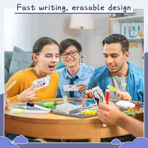 Chivertion 48 قطعة من الرموز متعددة الوظائف، بطاقات قابلة لإعادة الاستخدام مع 5 ألوان من علامات المسح الجاف، بطاقات مؤشر المسح الجاف الفارغة، بطاقات ملاحظات المسح الجاف، بطاقات فلاش للعب الألعاب واللوازم المدرسية والأعمال المنزلية in Saudi Arabia