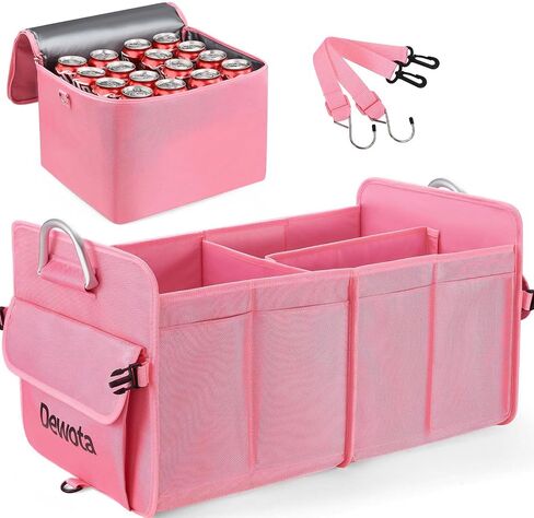 Trunk Organizer for Car Sturdy Collapsible, Car Organizer Pink for Women, Car Trunk Organizer Back Seat in Saudi Arabia