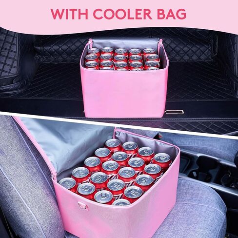 Trunk Organizer for Car Sturdy Collapsible, Car Organizer Pink for Women, Car Trunk Organizer Back Seat in Saudi Arabia