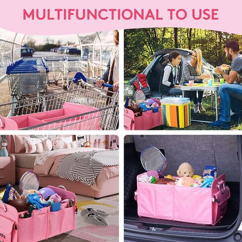 Trunk Organizer for Car Sturdy Collapsible, Car Organizer Pink for Women, Car Trunk Organizer Back Seat in Saudi Arabia