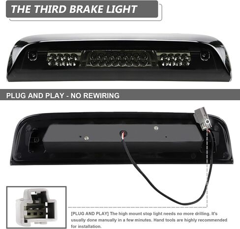 LED Third 3rd Brake Light Rear Cargo Lamp High Mount Stop light for Chevrolet Silverado/for GMC Sierra 1500 2014-2018, 2500HD 3500HD 2015-2018 (Red Lens) in Saudi Arabia