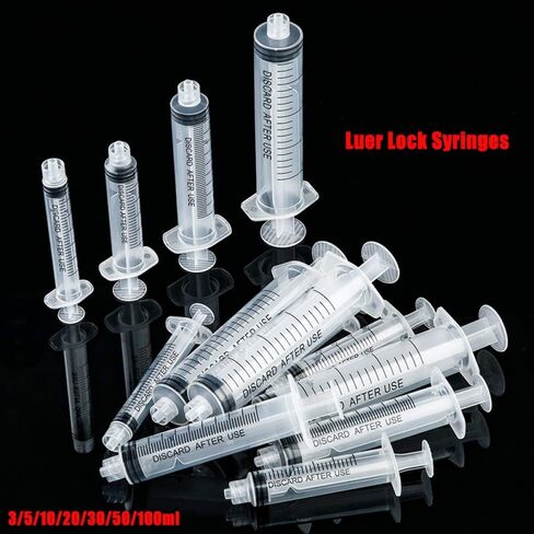 20 Pack 3ml Plastic Syringe Luer Lock With Measurement No Needle for Scientific Labs Liquid Measuring 3ML 20PCS in Saudi Arabia