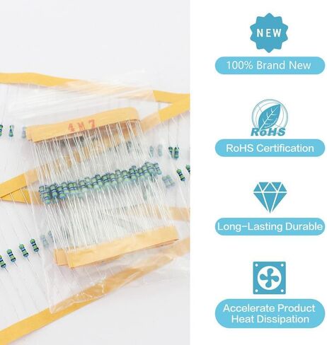 100 Pcs 1K ohm Resistors YIWANSON 0.25 W Metal Film Resistor, Tolerance ±1% 1/4w Metal Film Fixed Resistor for Repair Electronic Systems, Repair Cars, Audio Components, Arduino Projects (1K) in Saudi Arabia