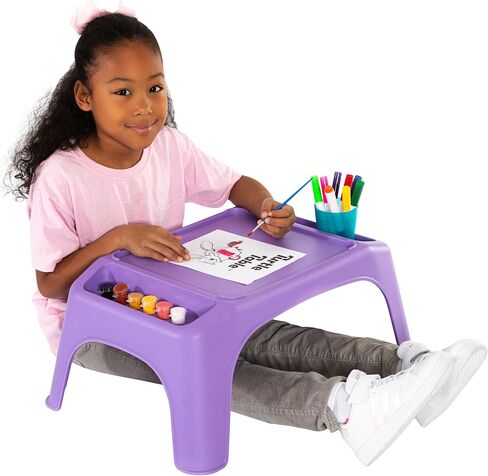 LapGear Turtle Table Kids Activity Lap Desk Tray with Storage Wells for Snacks, Play, Classroom and Sensory Toys, Pack of 8, Black in Saudi Arabia