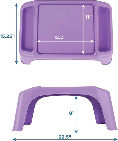 LapGear Turtle Table Kids Activity Lap Desk Tray with Storage Wells for Snacks, Play, Classroom and Sensory Toys, Pack of 8, Black in Saudi Arabia