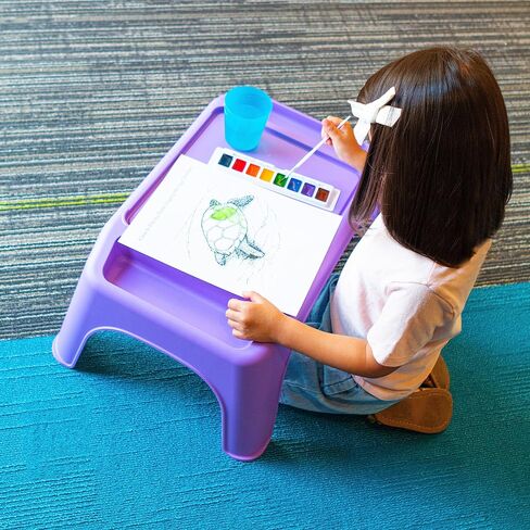 LapGear Turtle Table Kids Activity Lap Desk Tray with Storage Wells for Snacks, Play, Classroom and Sensory Toys, Pack of 8, Black in Saudi Arabia