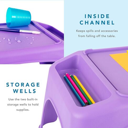 صينية مكتب للأنشطة على شكل سلحفاة للأطفال من LapGear مع أماكن تخزين للوجبات الخفيفة واللعب والفصول الدراسية والألعاب الحسية - أرجواني - طراز رقم 20102 in Kuwait