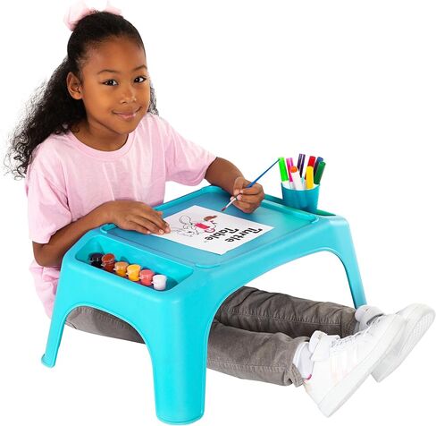 LapGear Turtle Table Kids Activity Lap Desk Tray with Storage Wells for Snacks, Play, Classroom and Sensory Toys, Pack of 8, Black in Saudi Arabia